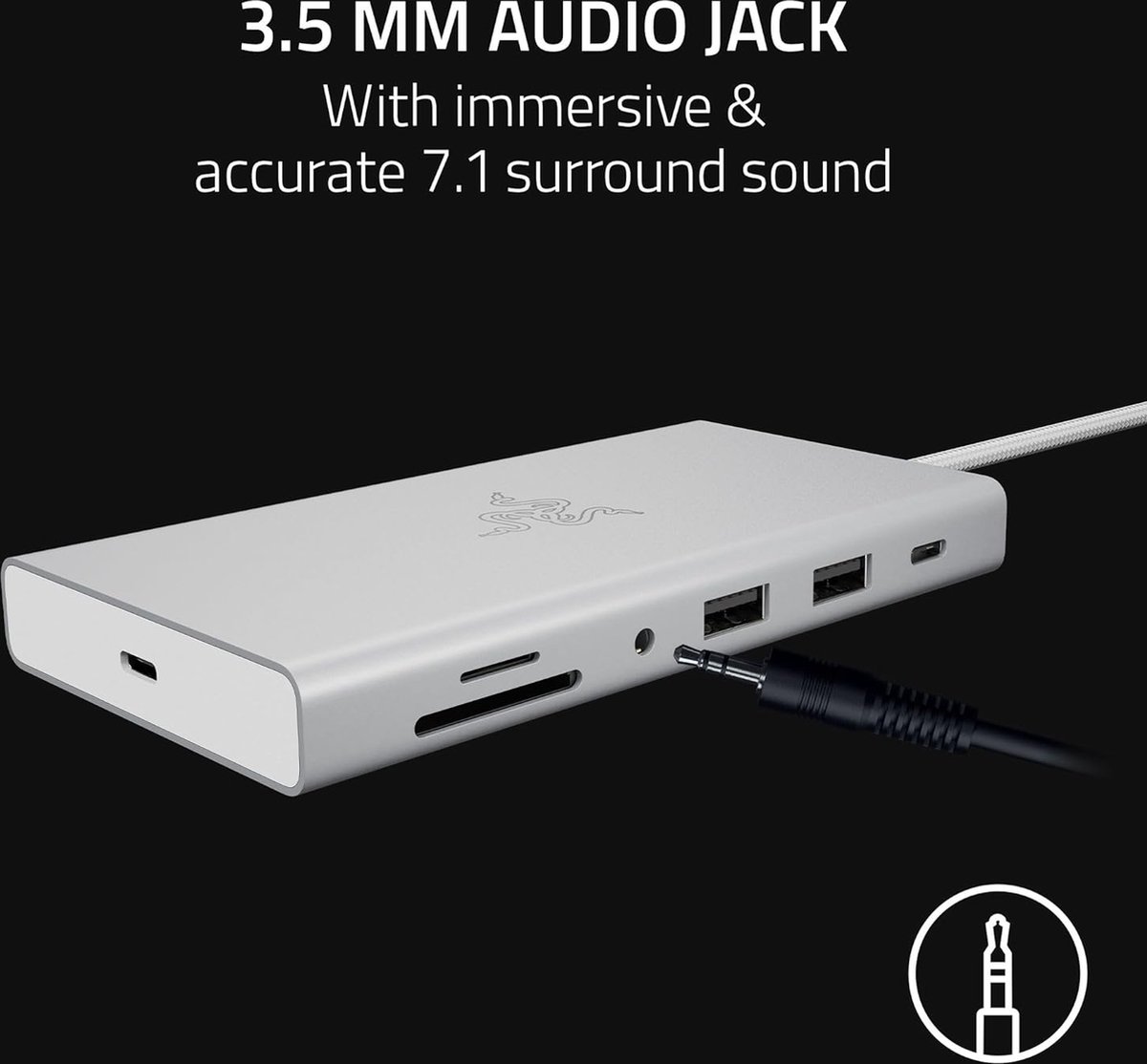 Razer USB-C Docking Station 11 Poorten Mercury Wit