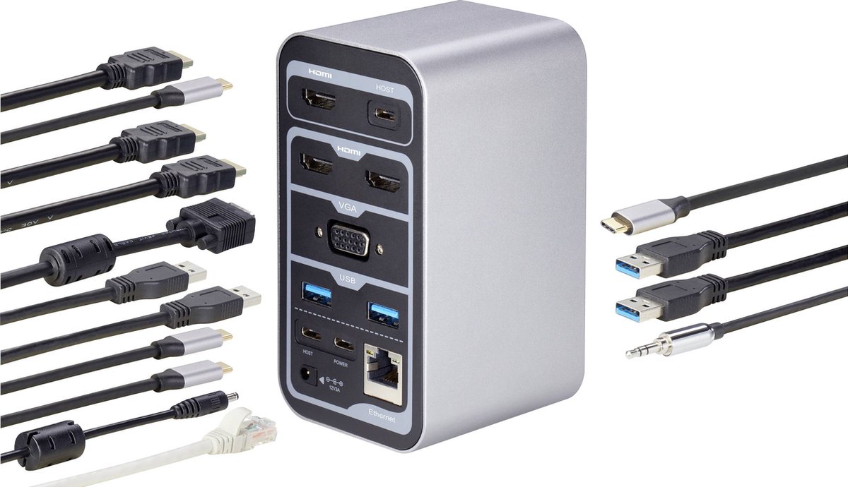 Renkforce RF-DKS-650 USB-C Dockingstation Universeel
