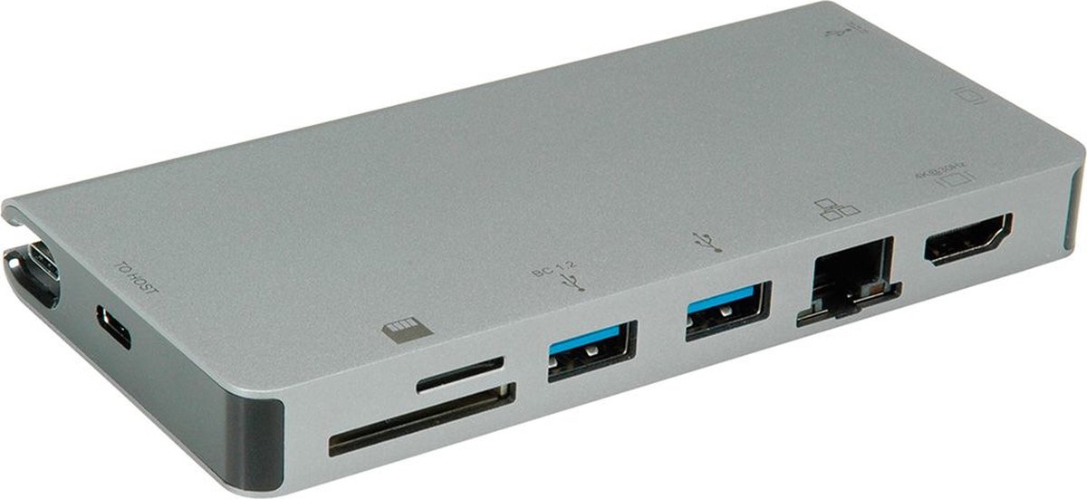 ROLINE USB-C Docking Station HDMI VGA USB 3.2 LAN PD Card Reader