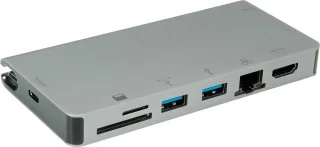 ROLINE USB-C Docking Station HDMI VGA USB 3.2 LAN PD Card Reader