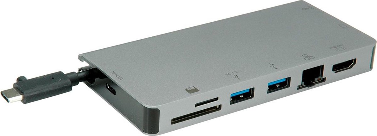 ROLINE USB-C Docking Station HDMI VGA USB 3.2 LAN PD Card Reader