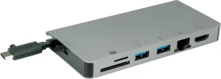 ROLINE USB-C Docking Station HDMI VGA USB 3.2 LAN PD Card Reader