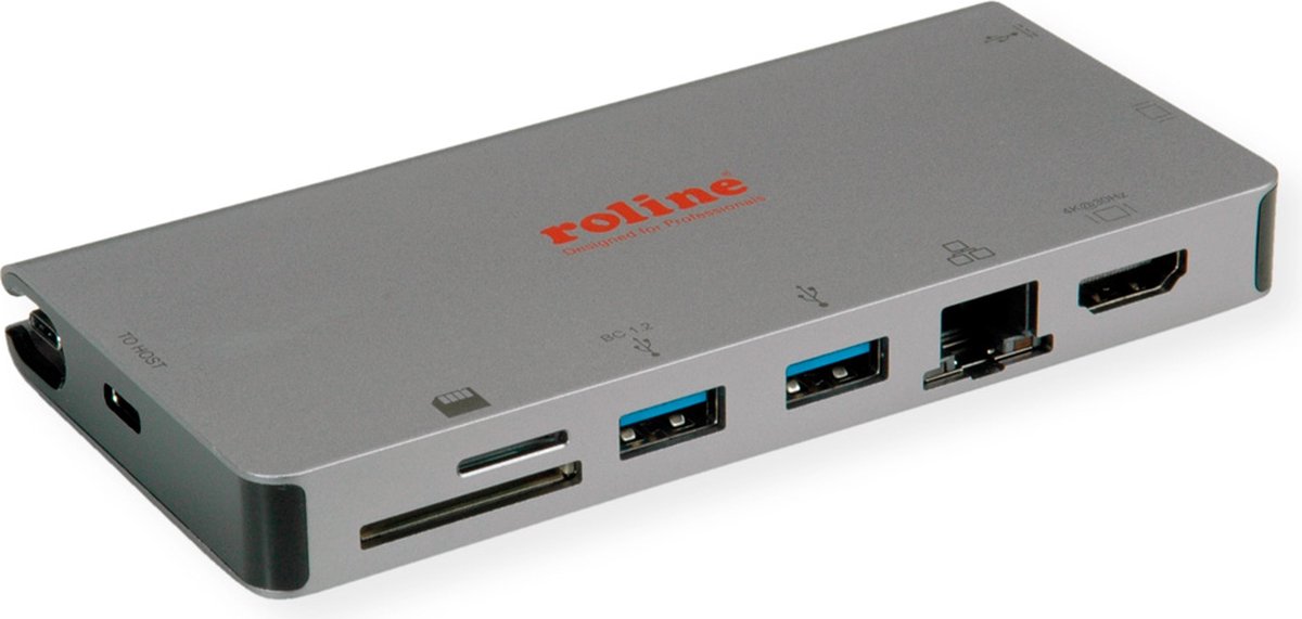 ROLINE USB-C Docking Station HDMI VGA USB 3.2 LAN PD Card Reader