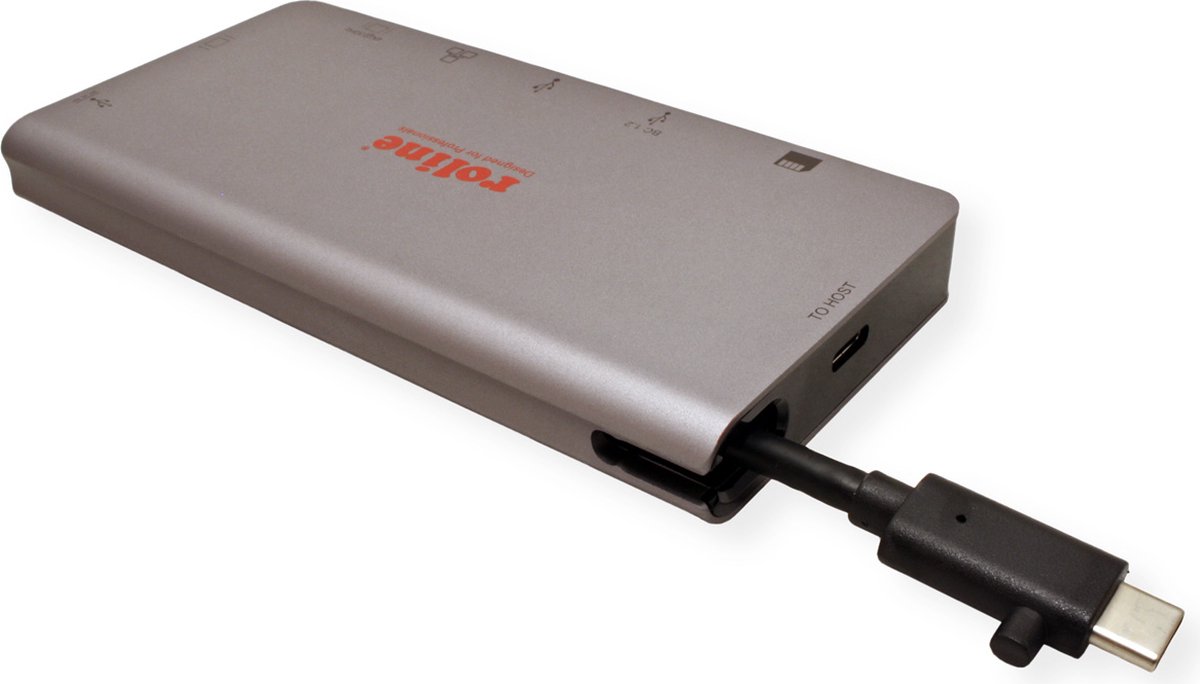 ROLINE USB-C Docking Station HDMI VGA USB 3.2 LAN PD Card Reader