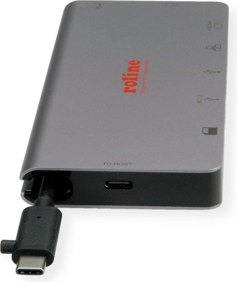 ROLINE USB-C Docking Station HDMI VGA USB 3.2 LAN PD Card Reader