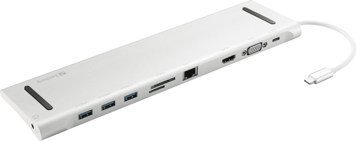 Sandberg 136-31 USB-C 10-in-1 Docking Station Grijs