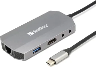 Sandberg 136-33 USB-C Travel Dock - Grijs