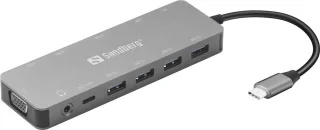 Sandberg 136-45 USB-C 13-in-1 Travel Dock Grijs