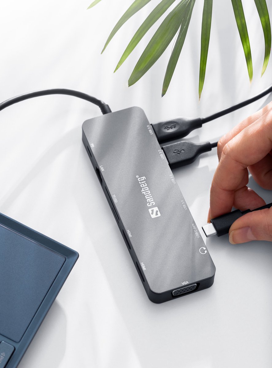 Sandberg 136-45 USB-C 13-in-1 Travel Dock Grijs
