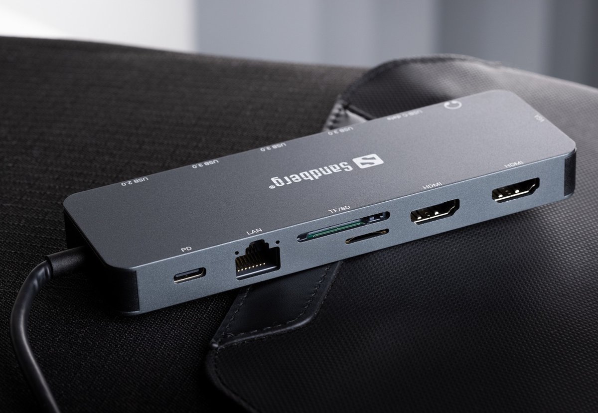 Sandberg 136-45 USB-C 13-in-1 Travel Dock Grijs