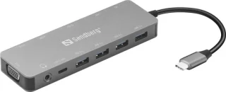 Sandberg 136-45 USB-C 13-in-1 Travel Dock Grijs