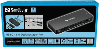 Sandberg 136-61 Laptop Dock & Poortreplicator Type-C Grijs