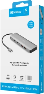 Sandberg 136-79 laptop dock & poortreplicator usb 3.2 gen 2 type-c