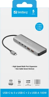 Sandberg 136-79 laptop dock & poortreplicator usb 3.2 gen 2 type-c