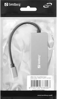 Sandberg 336-99 Laptop Dock & Poortreplicator USB-C Zilver