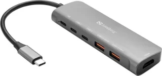 Sandberg USB-C Dock Bedraad USB 3.2 Gen 1 (Type-C) Aluminium
