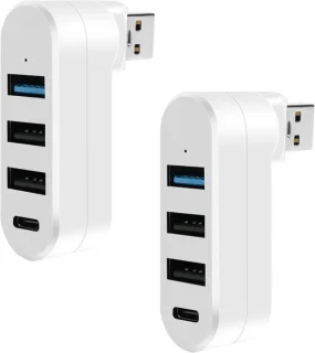 Sander Shop 2 stuks USB 3.0 mini hub 4-poorts, wit