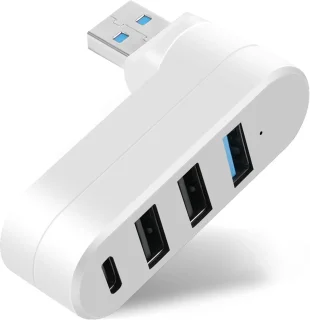 Sander Shop Mini USB 3.0-hub 4-poorts (USB-A & Type-C) wit