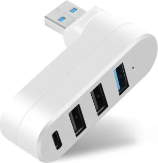 Sander Shop Mini USB 3.0-hub 4-poorts (USB-A & Type-C) wit