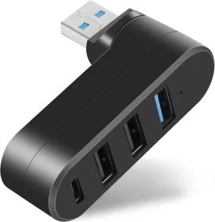 Sander Shop Mini USB-hub 4-poorts (USB-A & USB-C) zwart
