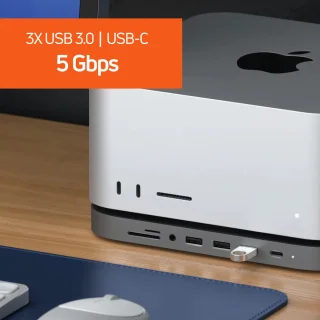 Satechi Aluminium Mac Mini standaard met Hub Space Gray