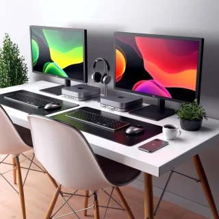Satechi Aluminium Mac Mini standaard met Hub Space Gray
