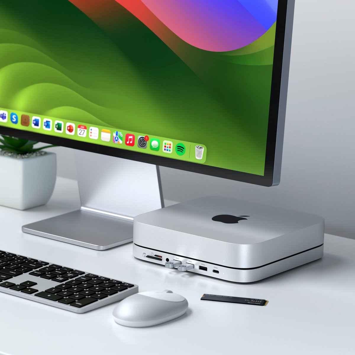 Satechi Aluminum Mac Mini/Mac Studio Stand Hub Grijs