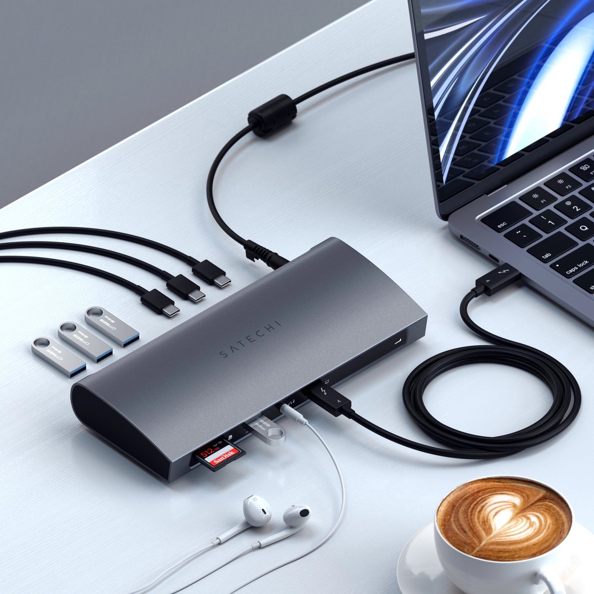 Satechi Thunderbolt 4 Multiport Dockingstation Grijs