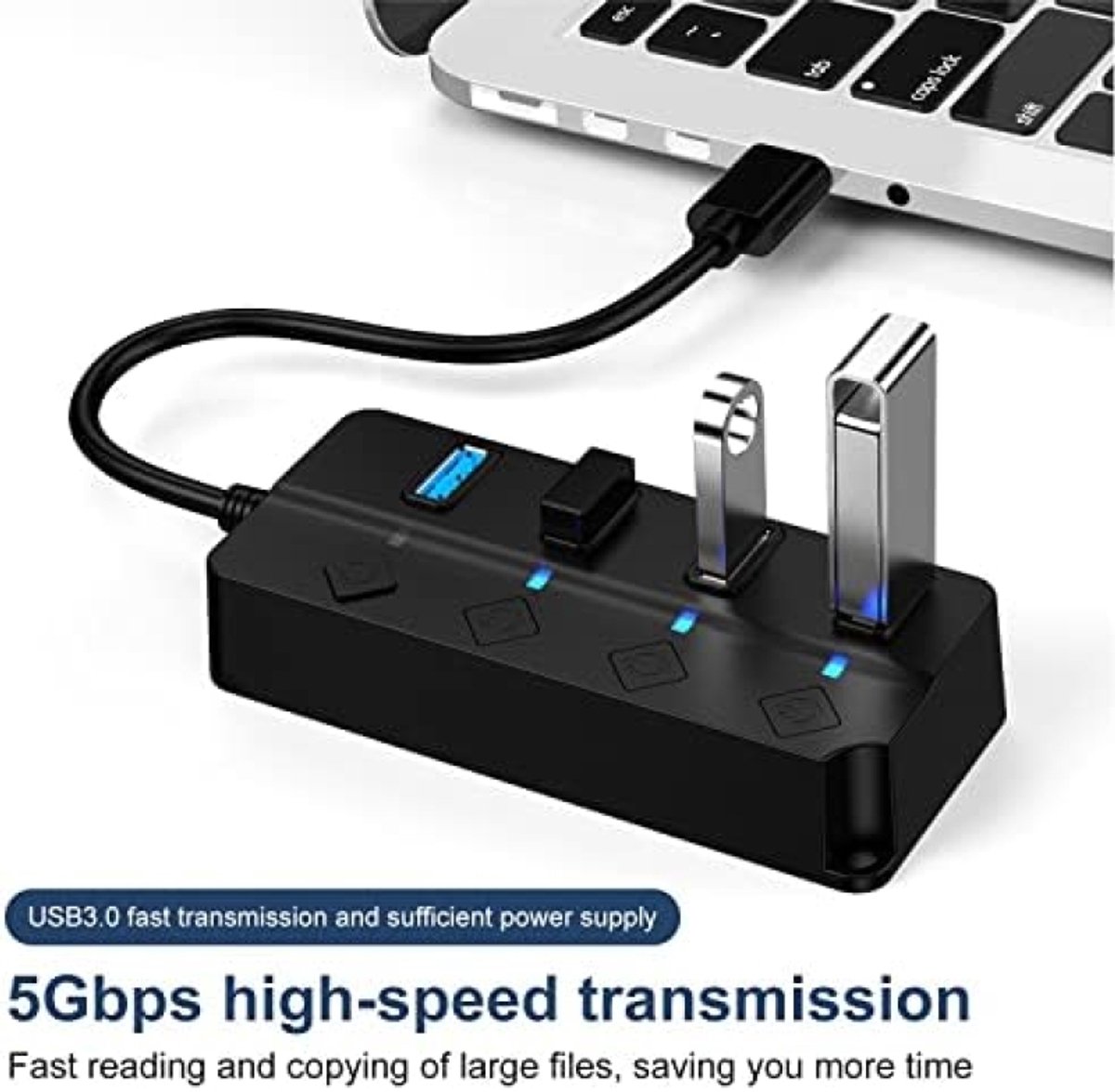 Selbro USB 3.0 4-poorts Hub Ultra Slim