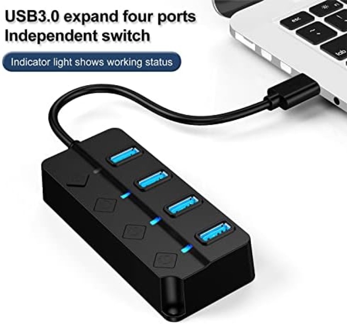 Selbro USB 3.0 4-poorts Hub Ultra Slim