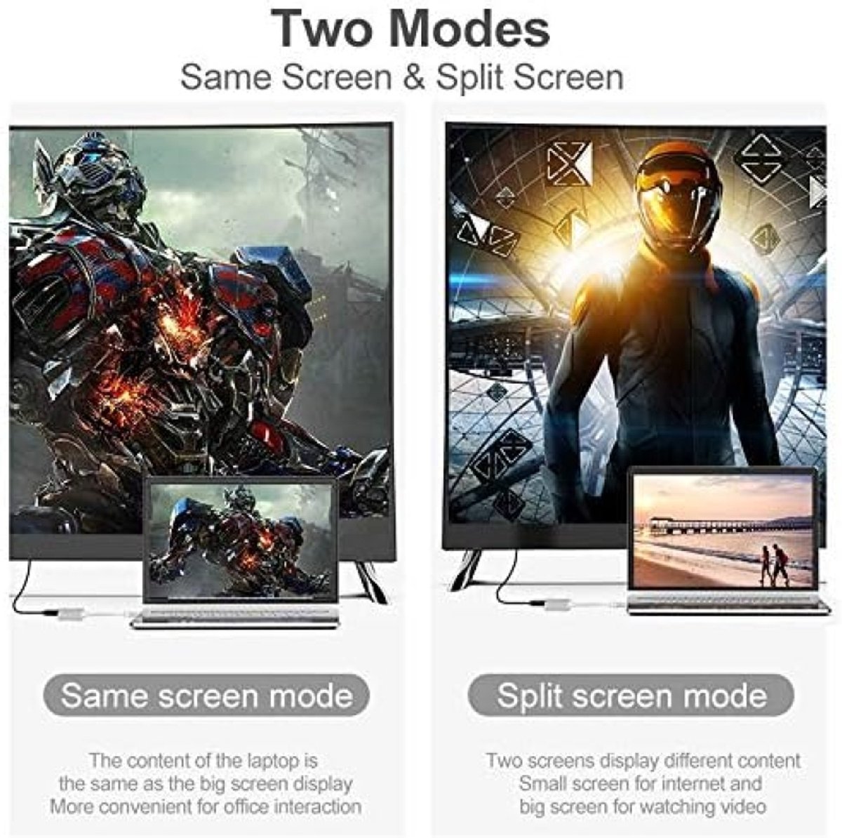 Selbro USB C HDMI VGA Adapter 2-in-1 Zilver
