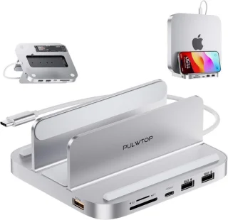 Shopvlot Mac Mini hub stand 8-in-1 met M.2 NVMe SSD-dock