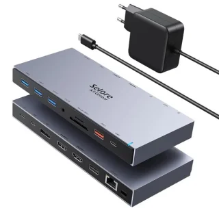 ShopVlot usb-c dockingstation 65w triple display hub