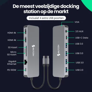 Siltcon 13-in-1 USB-C Docking Station Spacegrey 2025