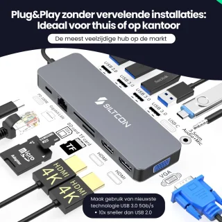 Siltcon 13-in-1 USB-C Docking Station Spacegrey 2025