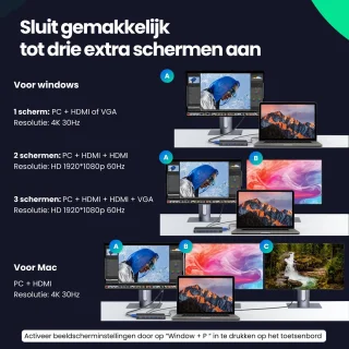 Siltcon 13-in-1 USB C Hub Docking Station Spacegrey