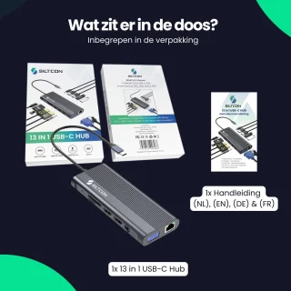 Siltcon 13-in-1 USB C Hub Docking Station Spacegrey