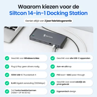 Wat vinden we goed aan de Siltcon® 14-in-1 dockingstation - spacegrey