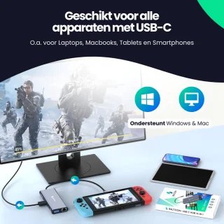 Siltcon 14 in 1 USB C Hub Docking Station Spacegrey 2025