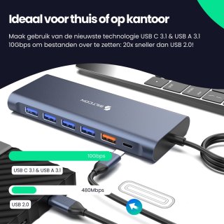 Siltcon 14 in 1 USB C Hub Docking Station Spacegrey 2025