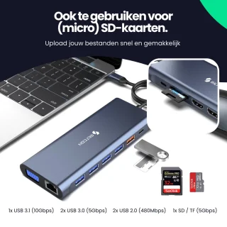Siltcon 14 in 1 USB C Hub Docking Station Spacegrey 2025
