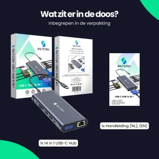 Siltcon 14 in 1 USB C Hub Docking Station Spacegrey 2025