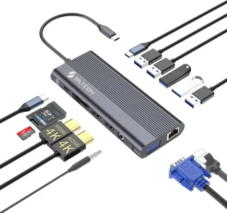De Siltcon 14-in-1 usb-c hub docking station spacegrey in één oogopslag