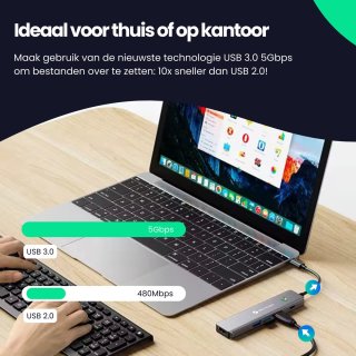 Siltcon USB C Hub 6 in 1 Docking Station Spacegrey