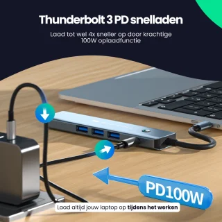 Siltcon USB C Hub 6 in 1 Docking Station Spacegrey