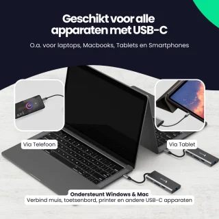 Siltcon USB C Hub 8-in-1 Docking Station Spacegrey