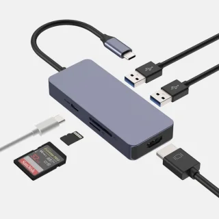 SnelShoppen 6-in-1 usb-c hub adapter voor MacBook Air/Pro