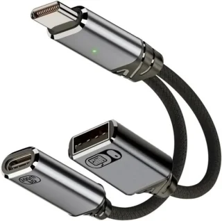 SnelShoppen - Chenyang C Splitter 2-in-1 Adapter USB C naar USB 2.0 en USB C Females, Gegevensoverdracht en PD 100W Snelladen voor Laptop, Tablet, Tel