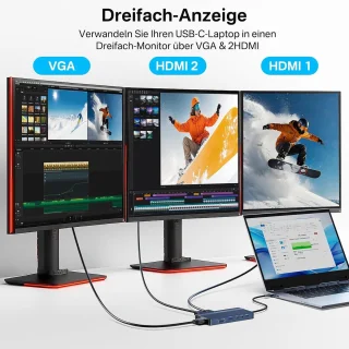 SnelShoppen docking station USB C 14-in-1 voor laptop