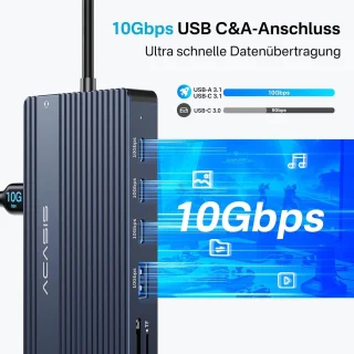 SnelShoppen docking station USB C 14-in-1 voor laptop